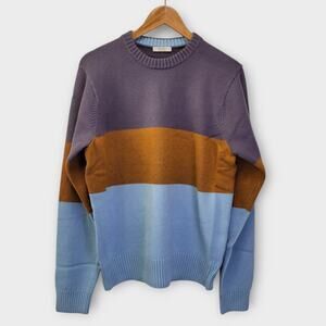 AYR The‎ Yachty Sweater Mens Large Colorblock Extra Fine Merino Wool Blend